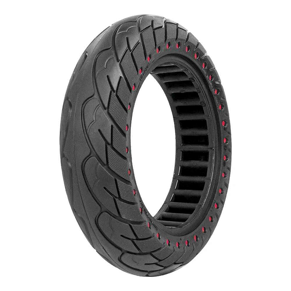 Solid honeycomb tubeless tire for Ninebot Max G30 10x2.5 close-up detail view showing airless structure | BigMoetsy