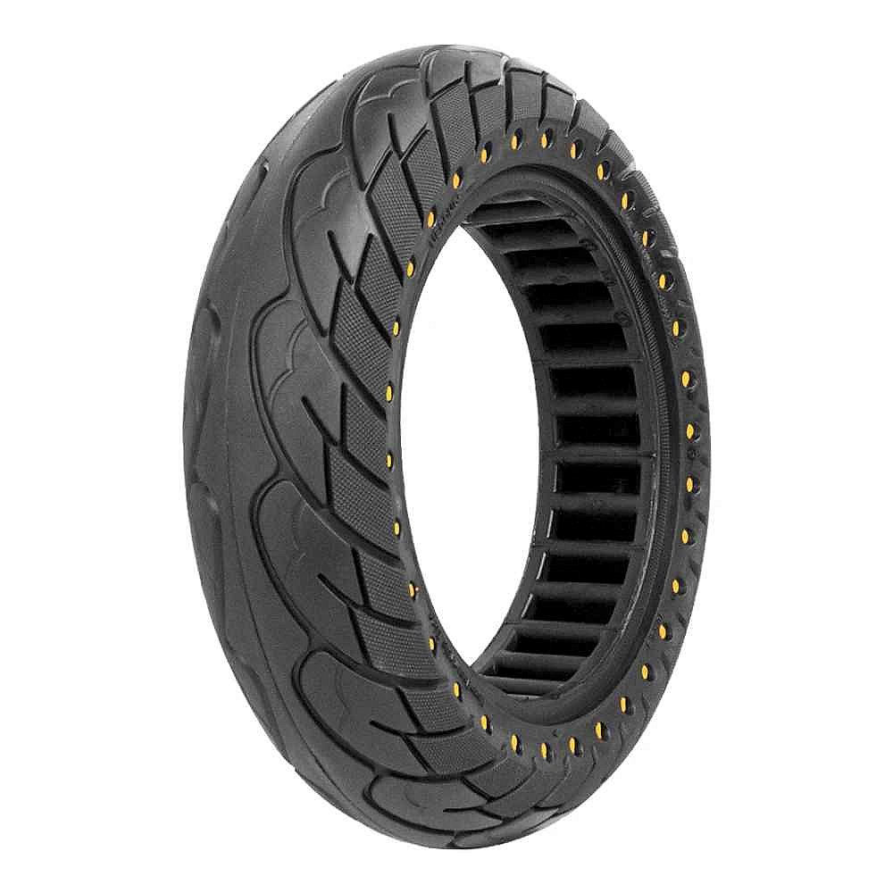 Solid honeycomb tubeless tire for Ninebot Max G30 10x2.5 close-up detail view showing flexible airless structure | BigMoetsy