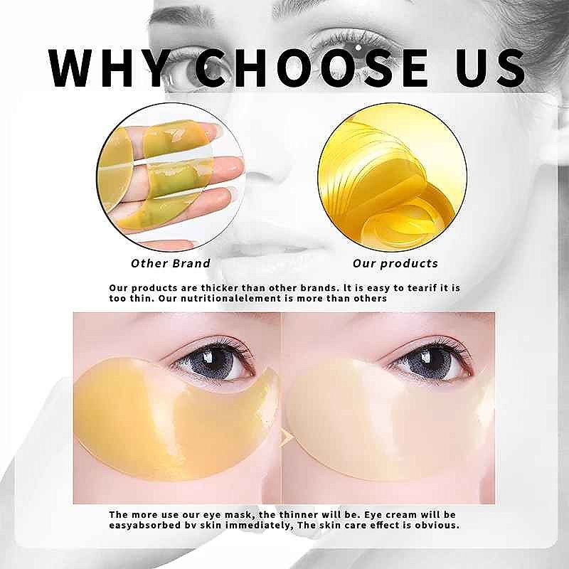 Collagen Retinol Brightening Eye Masks 60 sheets packaging close-up detail view for dark circles and fine lines | BigMoetsy
