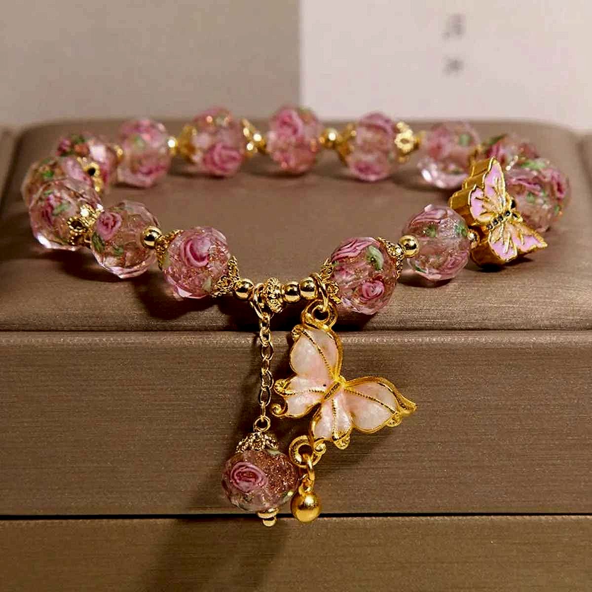 Handcrafted Multi-Layer Floral Clip Necklace with vintage-style crystal details, close-up back clasp view | BigMoetsy