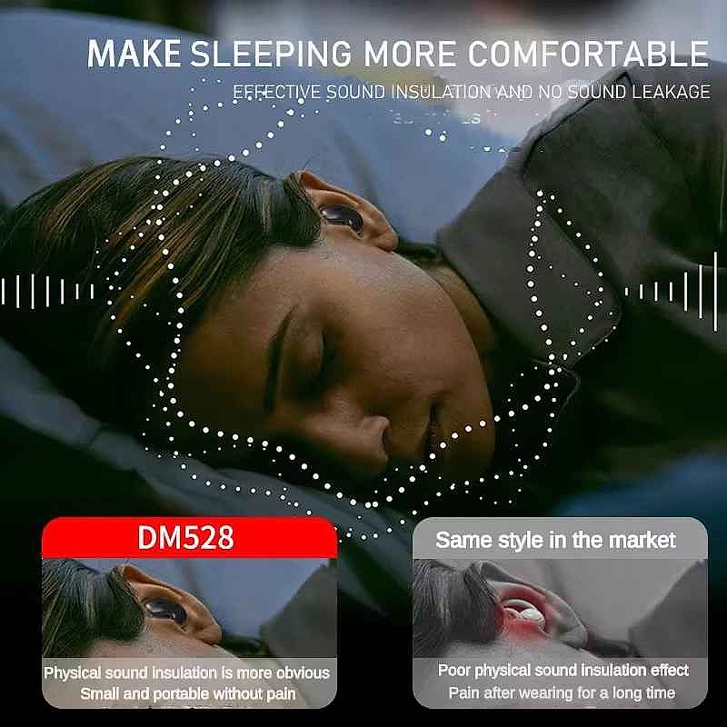 Finally Sleep With Sound wireless earphones resting on a soft pillow showing slim profile for side sleepers | BigMoetsy