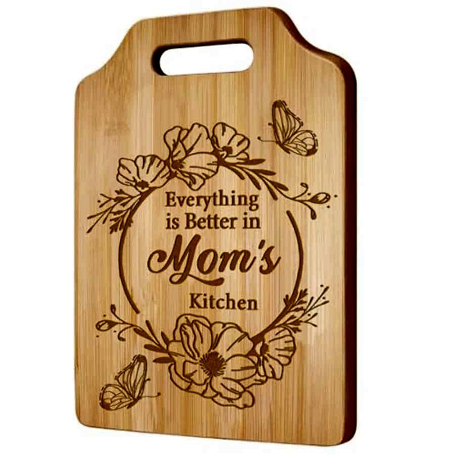 Personalized Engraved Bamboo Cutting Board For Mom, Sister, Grandma & Myself