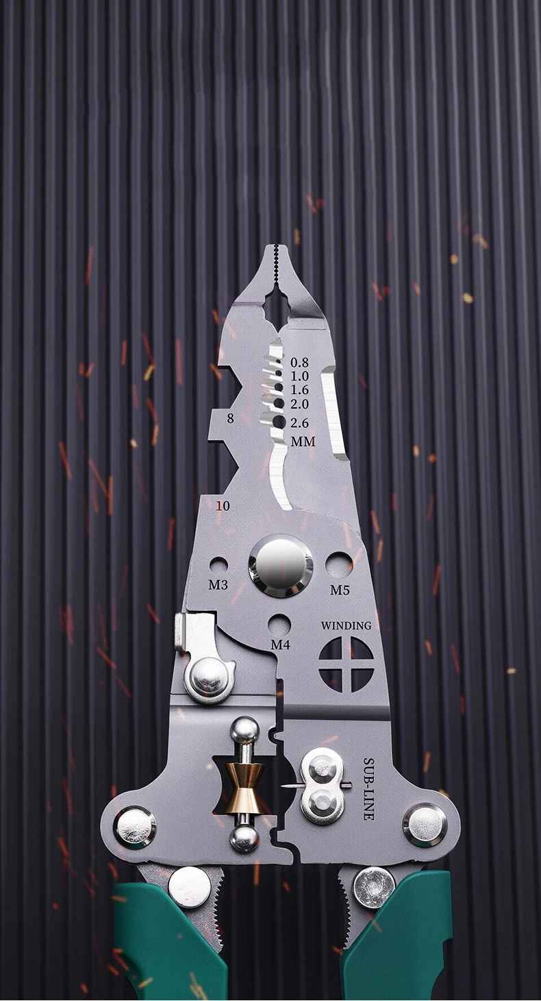 Professional Foldable 4-in-1 Wire Stripper Multi-Tool with Cable Cutter and Electrical Tes... - View 4 of 12 | BigMoetsy