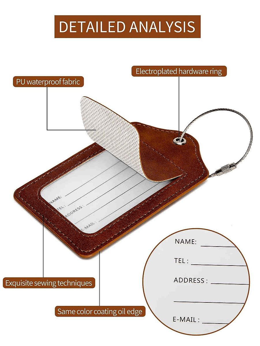 Minimalist RFID passport holder and luggage tag travel set laid flat on clean surface | BigMoetsy