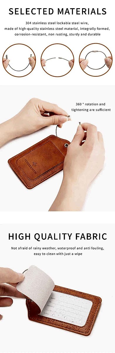 Minimalist RFID passport holder and luggage tag travel set laid flat on clean surface | BigMoetsy