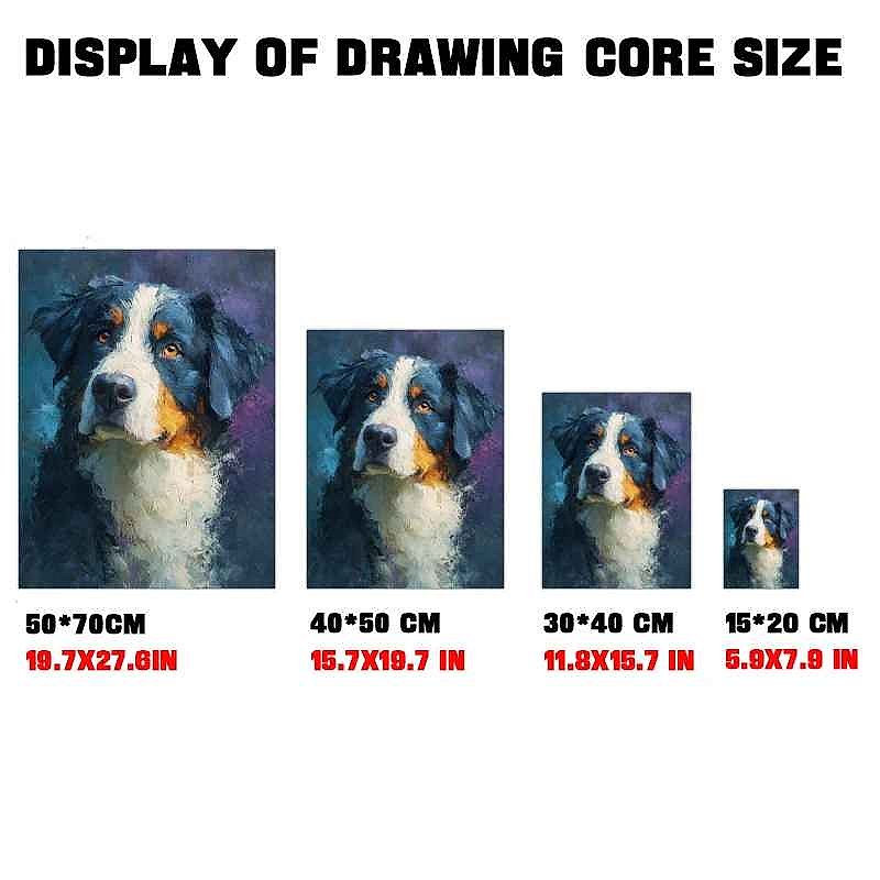Custom watercolor pet portrait canvas painting showing vibrant brushstroke details on finished artwork | BigMoetsy