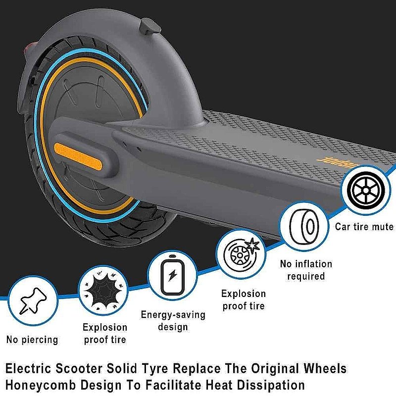 No More Flat Tire Panic — Solid Honeycomb Tubeless Tire for Ninebot Max G30 (10x2.5 / 60/70-6.5) | 500+ Sold