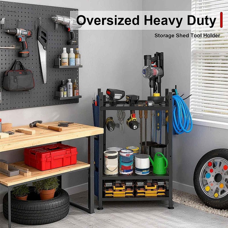 Metal Garden Tool Organizer with Storage Bag